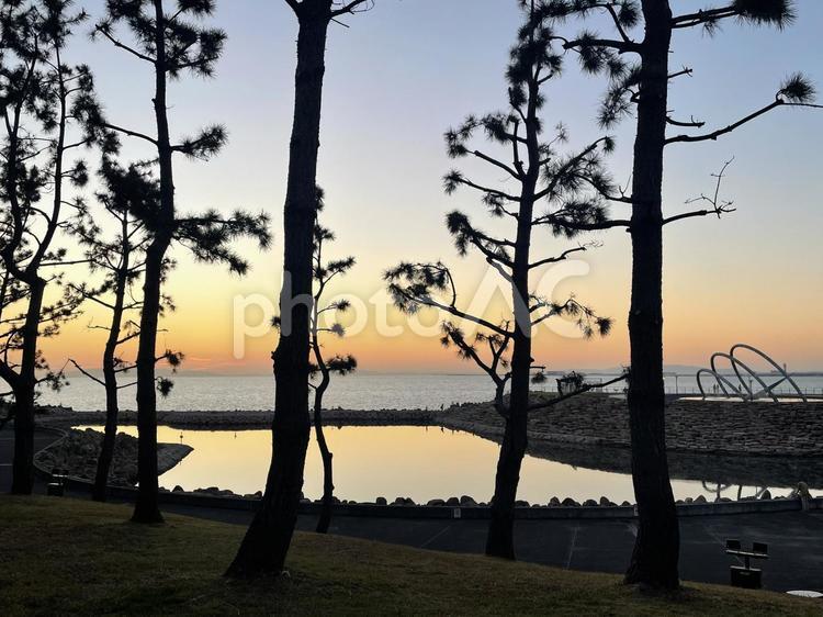 夕暮れの海 自然,景色,風景の写真素材