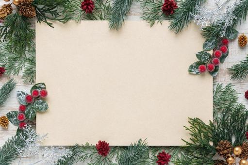 クリスマスイメージのフレーム クリスマス,背景,ヒバの写真素材