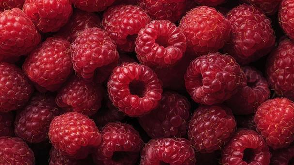 食欲をそそる真っ赤なラズベリーの写真