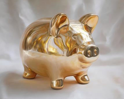 貯蓄の目標:成功を願う金色の豚 貯蓄の目標:成功を願う金色の豚の写真