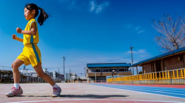 陸上競技を楽しむ少女8 陸上競技を楽しむ少女8の写真