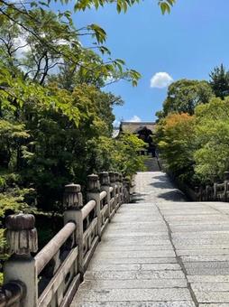 お寺への道の写真