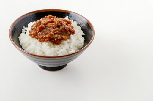 もろみ味噌とご飯 もろみみそ,白ご飯,調味料の写真素材