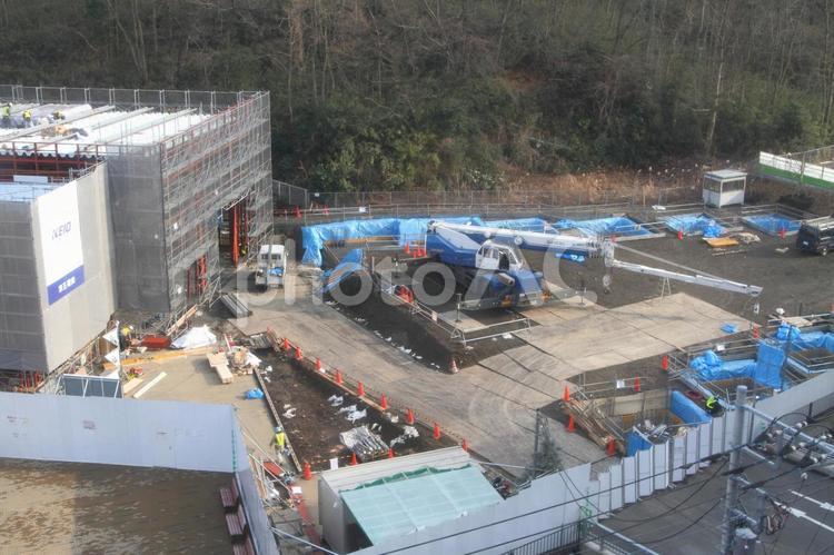 リニューアル中の京王れーるらんど 多摩動物公園駅,改良,工事の写真素材