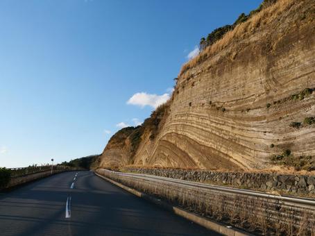 伊豆大島 地層大切断面 伊豆大島 地層大切断面 地層大切断面,伊豆大島,大島町の写真素材