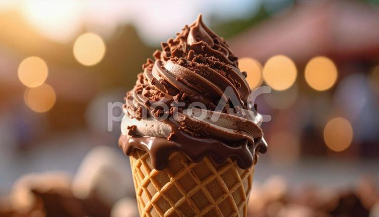 チョコレートのアイスクリーム チョコレート,アイスクリーム,デザートの写真素材