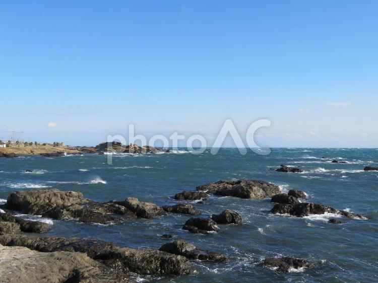 南房総市磯笛公園からの風景 磯,海景,晴天の写真素材