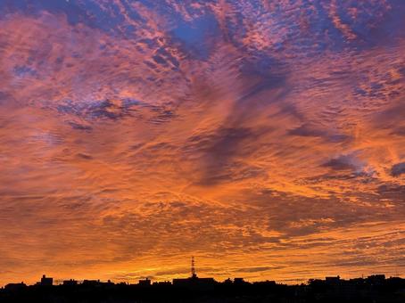 沖縄夏の夕焼け 沖縄夏の夕焼けの写真