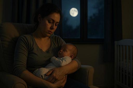 月夜に眠る母子 月夜に眠る母子の写真