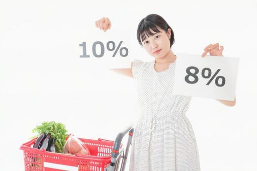 消費税増税・ショッピングイメージ 消費税増税・ショッピングイメージ 税率,増税延期,景気回復の写真素材