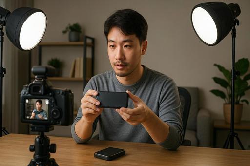 製品紹介する人物の写真