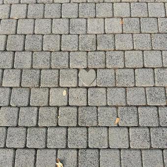 道 道,ハート,石の写真素材