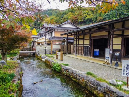 【滋賀県】米原市・中山道 醒井宿 醒井宿,中山道,宿場町の写真素材