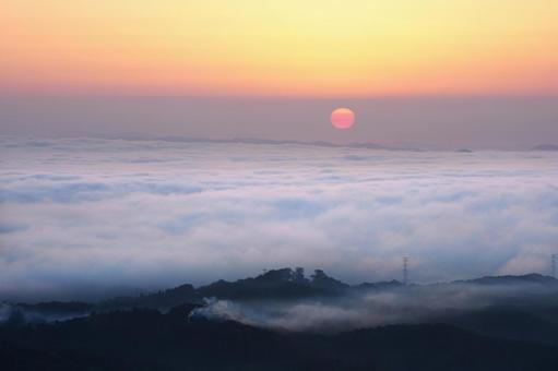日の出と雲海 日の出と雲海の写真