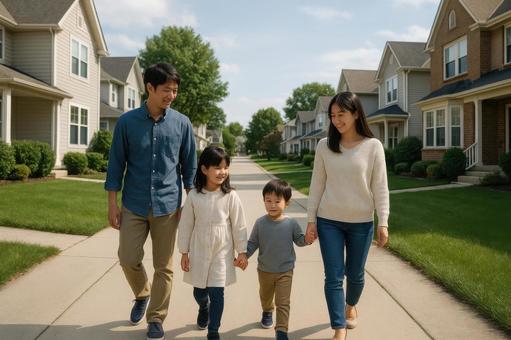 海外の住宅街での暮らしの写真