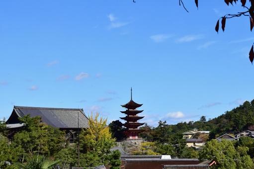 広島宮島 五重塔 広島宮島 五重塔 広島,宮島,五重塔の写真素材