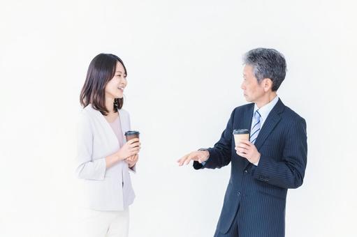 ライフスタイル ライフスタイル 一緒,カップ,上司の写真素材