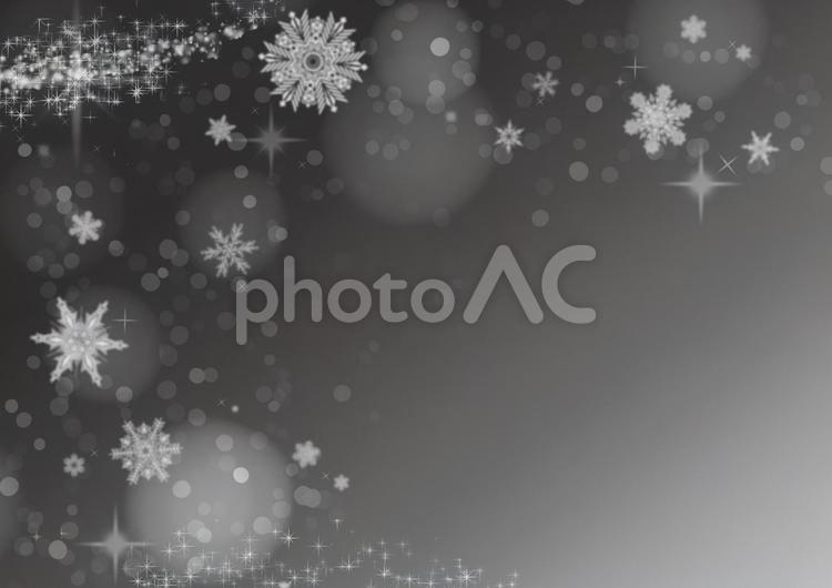 雪の結晶をイメージしたグラフィック モノクロ,白黒,雪の写真素材
