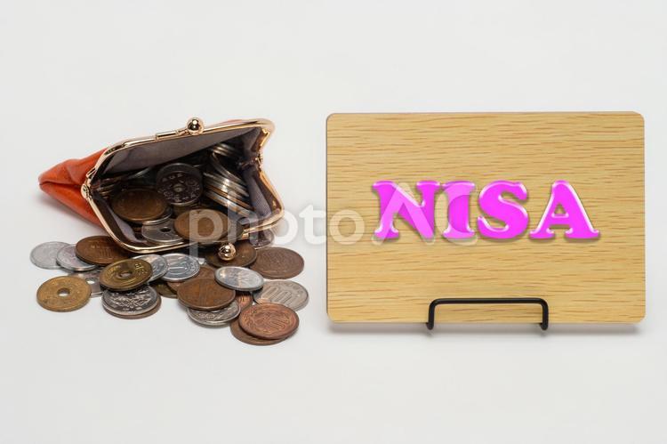 少額投資非課税制度(NISA)の文字 nisa,投資信託,少額投資の写真素材
