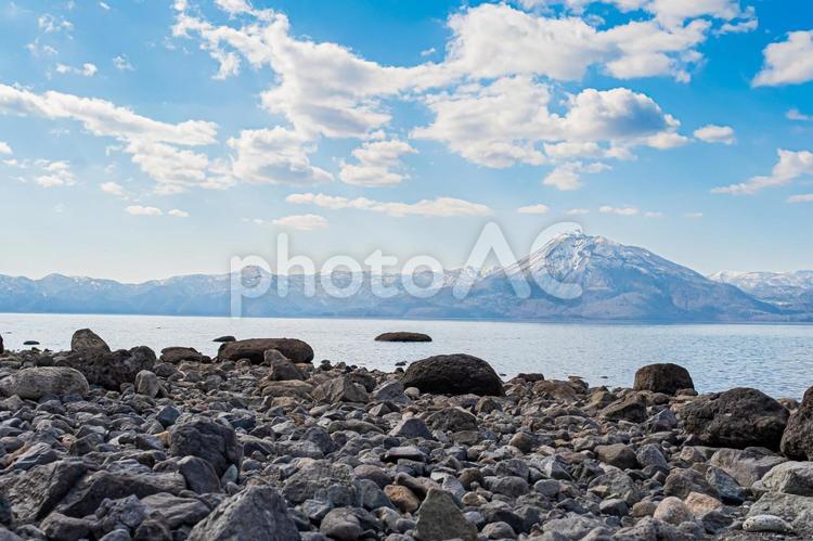 北海道　快晴の支笏湖 北海道,hokkaido,支笏湖の写真素材