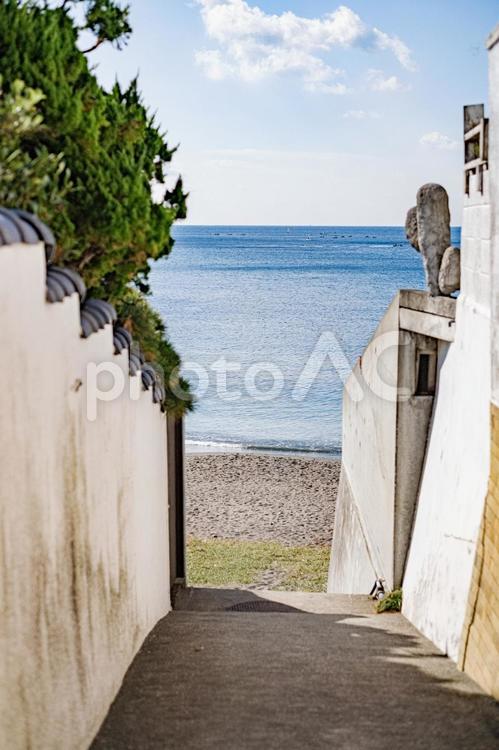 ［神奈川県葉山町］秋の一色海岸 一色海岸,一色,海岸の写真素材