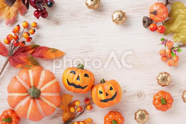 ハロウィンイメージのフレーム ハロウィン,ジャックオーランタン,背景の写真素材