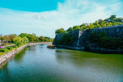 【大阪】大阪城公園の雰囲気 大阪城,お城,城の写真素材