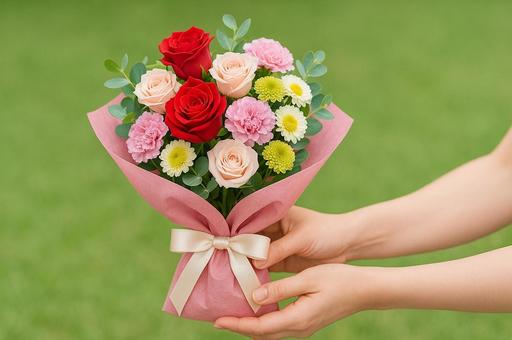 お花のブーケをもらったよ お花のブーケをもらったよの写真