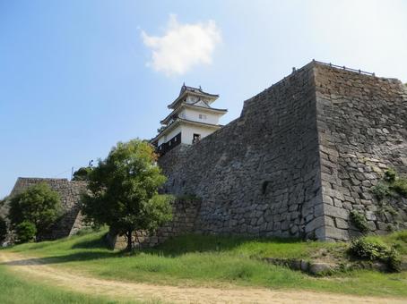 丸亀城 天守 石垣の造形美 丸亀城 天守 石垣の造形美 丸亀城,現存天守,高石垣の写真素材
