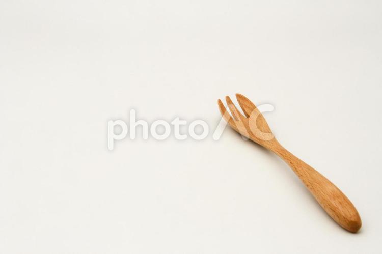 木のフォーク 木製,フォーク,ナチュラルの写真素材