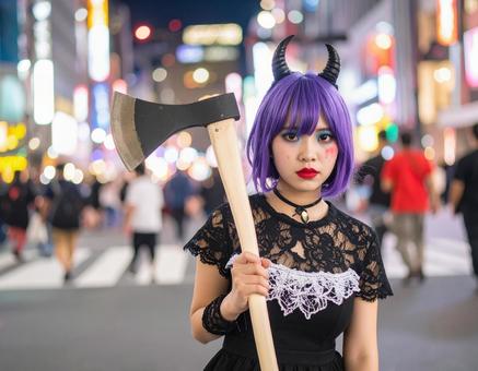 地雷系女子・推し命で角が生えました 地雷系女子・推し命で角が生えました 地雷系,推し活,女子の写真素材