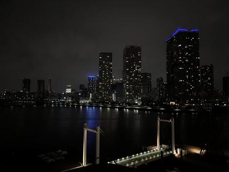 豊洲絶景 夜景,都内,景色の写真素材