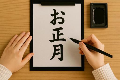 お正月の書き初めの写真