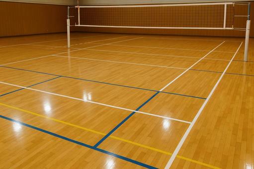 バレーボールの床面風景の写真