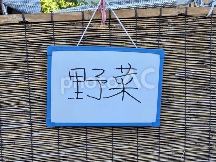 家庭菜園の手書きの野菜看板 野菜,看板,手書き看板の写真素材