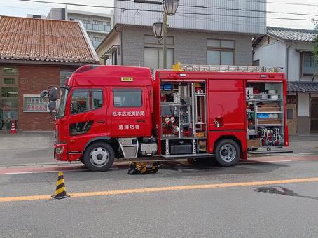 消防車両 消防車両 総務省消防庁,緊急車両,松本広域消防局の写真素材