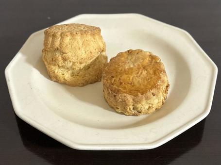 スコーン2種 スコーン,ティータイム,アフタヌーンティーの写真素材