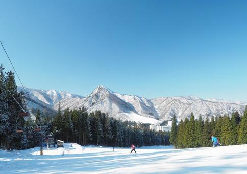 スキー場 雪,ゲレンデ,コースの写真素材