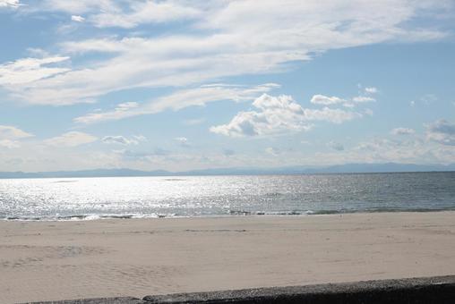 水平線と空 海岸,水平線,自然の写真素材