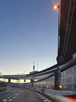 高速道路 道路,ドライブ,空の写真素材