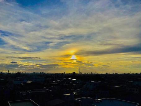 空と街並み 空と街並みの写真