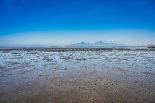熊本県　宇土市　長部田海床路の風景 長部田海床路,宇土,海中道路の写真素材