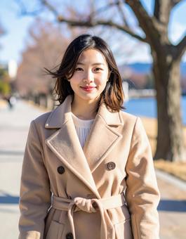 冬・コート姿の彼女 冬・コート姿の彼女の写真