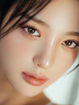 女性の顔のアップショットの写真