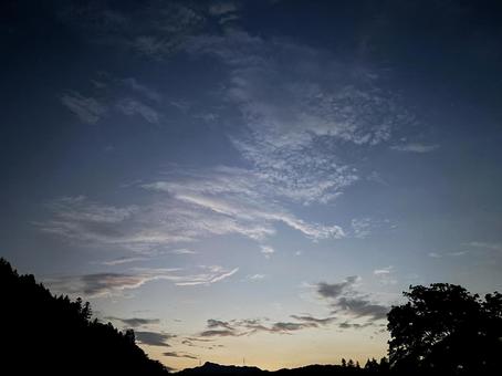 夕暮れ 空,風景,景色の写真素材