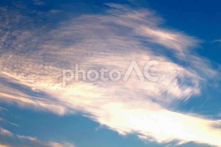 夕暮れの空 空,青空,青の写真素材