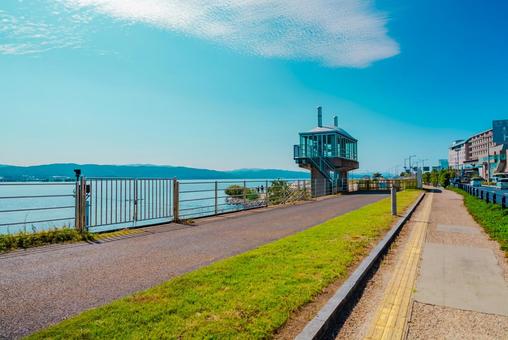 【島根】松江宍道湖 島根,松江,宍道湖の写真素材
