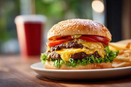美味しそうなハンバーガー 美味しそうなハンバーガーの写真