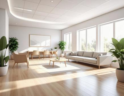 安心感のあるクリニックの待合室　の写真