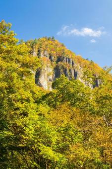 紅葉の盤司岩⑶ 盤司岩,秋,紅葉の写真素材